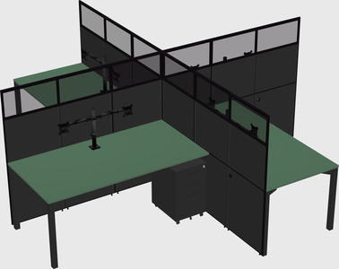 Quad office cubicles