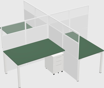 Quad office cubicles