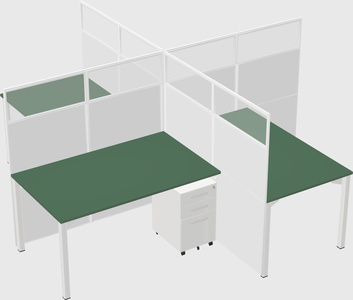 Quad office cubicles