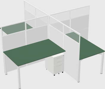 Quad office cubicles