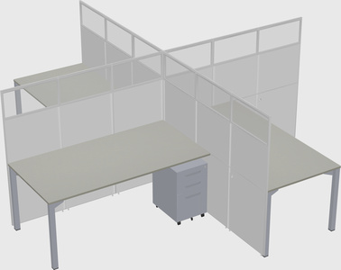 Quad office cubicles