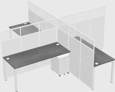 Quad office cubicles