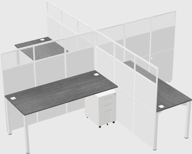 Quad office cubicles