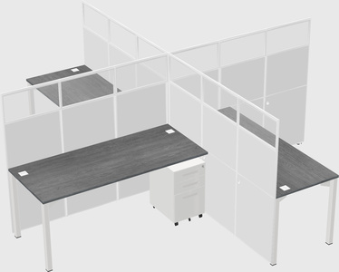 Quad office cubicles