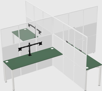 Quad office cubicles
