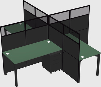 Quad office cubicles