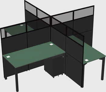 Quad office cubicles