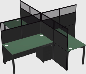 Quad office cubicles