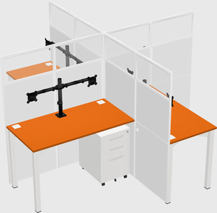 Quad office cubicles