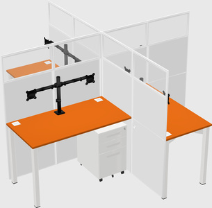 Quad office cubicles
