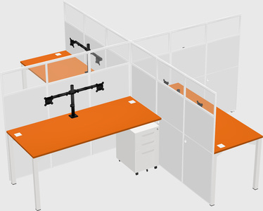Quad office cubicles
