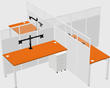 Quad office cubicles