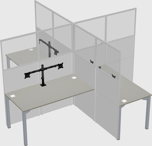 Quad office cubicles
