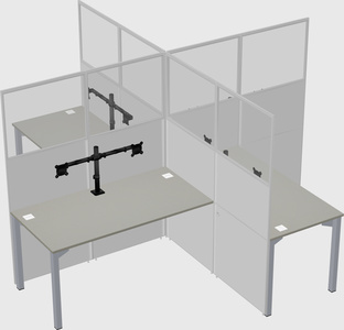 Quad office cubicles