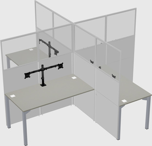 Quad office cubicles