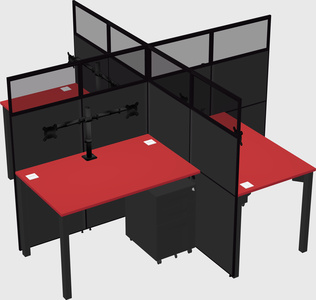 Quad office cubicles