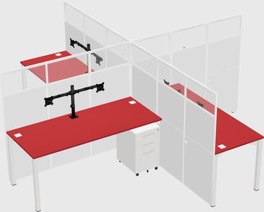 Quad office cubicles