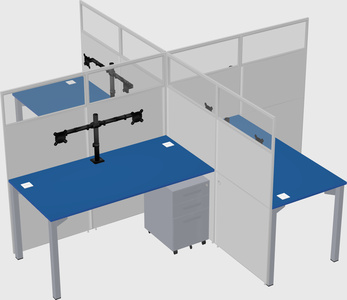 Quad office cubicles