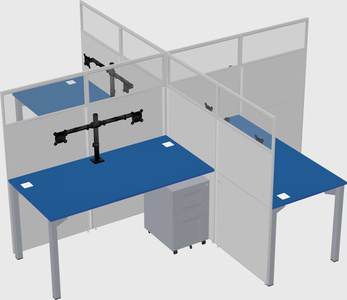 Quad office cubicles