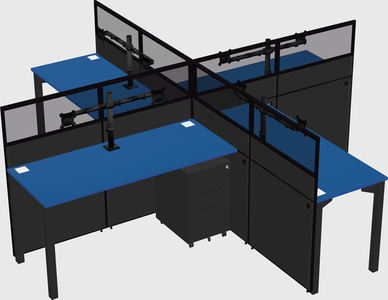 Quad office cubicles