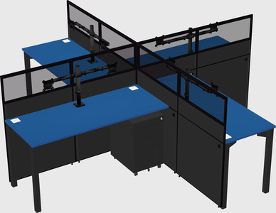 Quad office cubicles