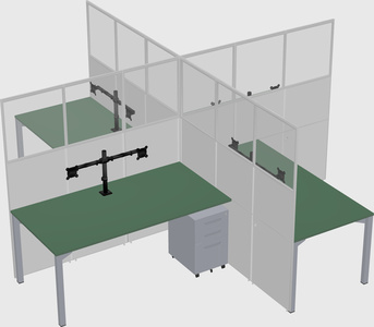 Quad office cubicles