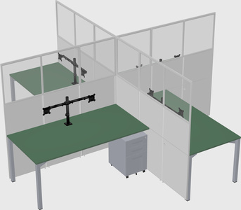Quad office cubicles
