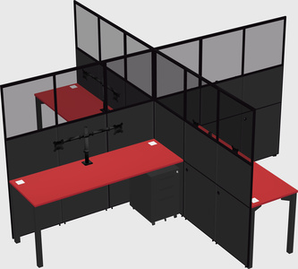 Quad office cubicles