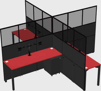 Quad office cubicles