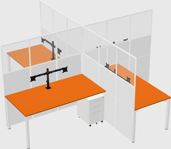 Quad office cubicles