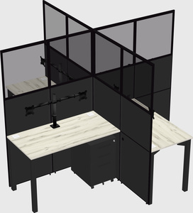 Quad office cubicles