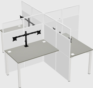 Quad office cubicles