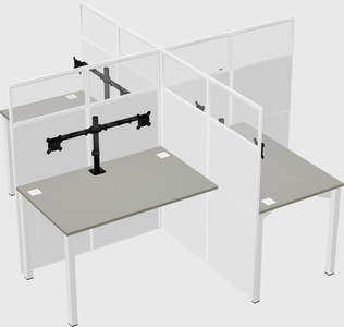 Quad office cubicles