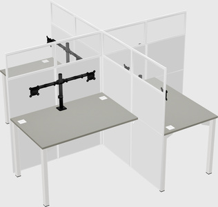 Quad office cubicles
