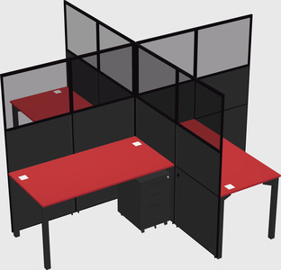 Quad office cubicles