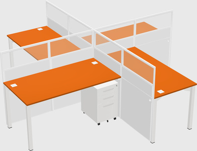 Quad office cubicles