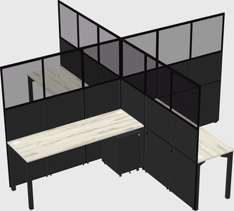 Quad office cubicles