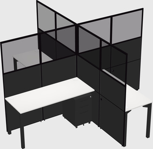 Quad office cubicles