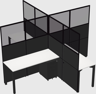 Quad office cubicles