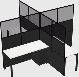 Quad office cubicles