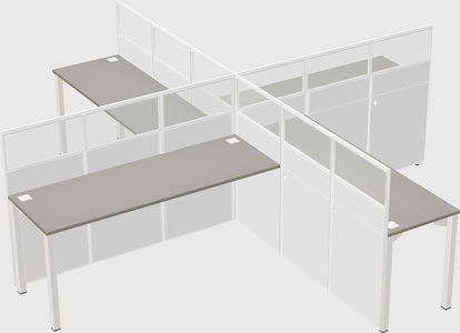 Quad office cubicles