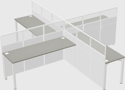 Quad office cubicles