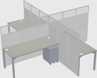 Quad office cubicles