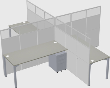Quad office cubicles