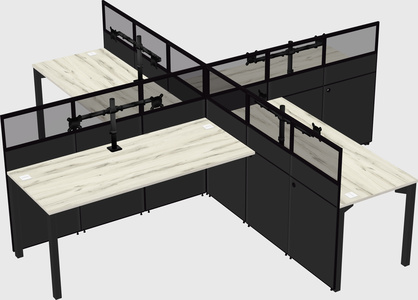 Quad office cubicles