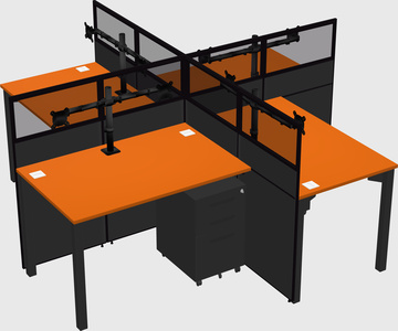 Quad office cubicles