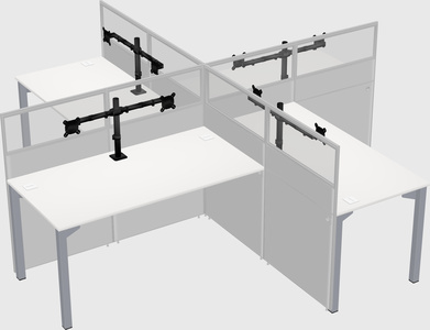 Quad office cubicles