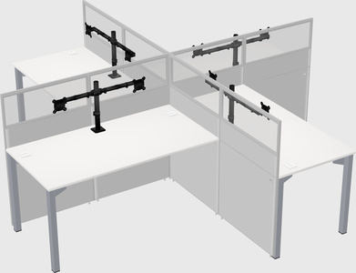 Quad office cubicles