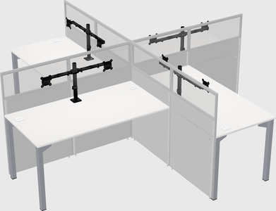 Quad office cubicles