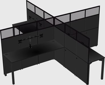 Quad office cubicles